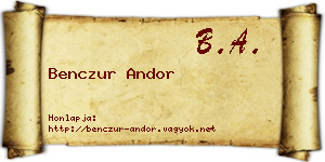 Benczur Andor névjegykártya